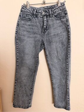 Time and Tru High-Rise Washed Black/Grey Mom Jeans